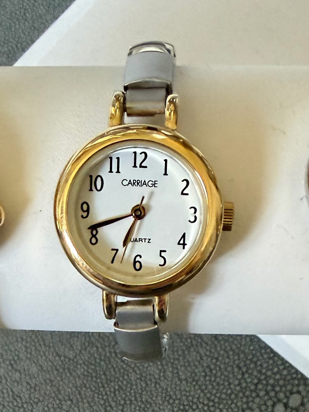 Carriage by Timex Dual Tone Silver & Gold Quartz Stretch Watch